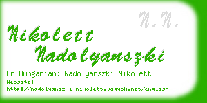 nikolett nadolyanszki business card